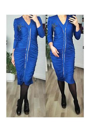 Нарядное миди платье с тиле ретро электрик винтаж винтажное платье силуэт с сборкой гэтсби