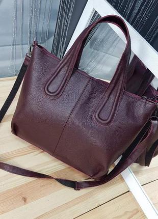 Нова сумка через плече-шкіряна шоппер а4 велика жіноча3 фото