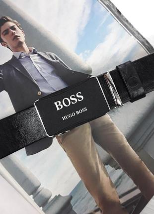 Ремінь чоловічий шкіряний пояс автомат в стилі boss / ремінь пояс чоловічий шкіра