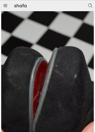 Чёрные ботильоны велюровые ботинки на каблуке красная подошва5 фото