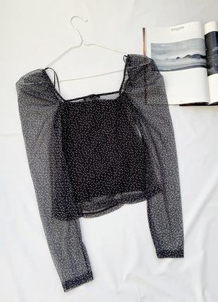 Топ, топік, топік, кроп топ, кофта, блуза, в горошок, primark2 фото