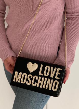Жіноча сумка love moschino оригінал чорна з лого