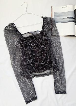 Блуза, блузка, топ, топик, кроп топ, кофта, в горошек, primark