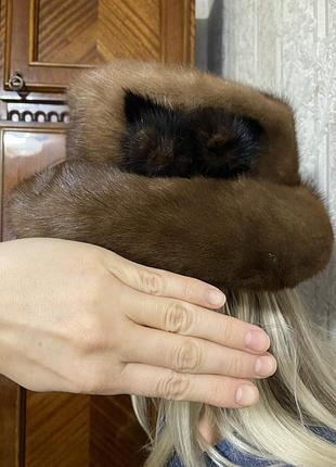 Норковая шапка шляпа3 фото