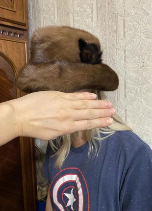 Норковая шапка шляпа2 фото