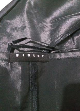 Sisley нарядный черный топ с вышивкой5 фото