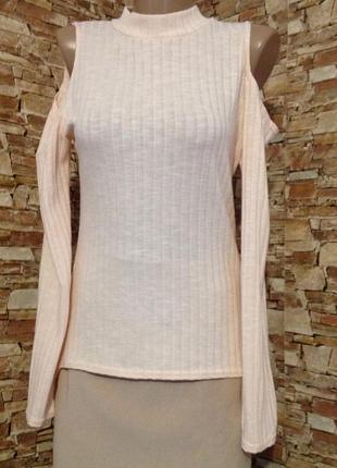 Блуза женская свитер р. 46-48 длинный рукав плечи открытые