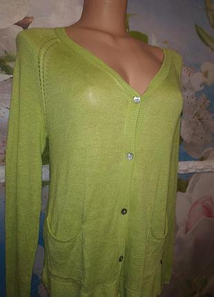 Лляна кофточка кардиган,65% бавовна,35% віскоза l