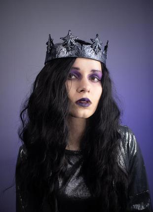 Черная готическая корона воительницы, королевы, воина2 фото