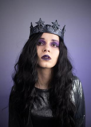 Черная готическая корона воительницы, королевы, воина5 фото