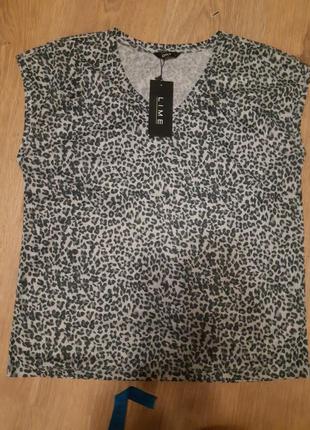 Футболка брендових !принт леопард з люрессом