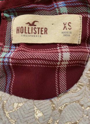Блузка в клітку бренд hollister5 фото