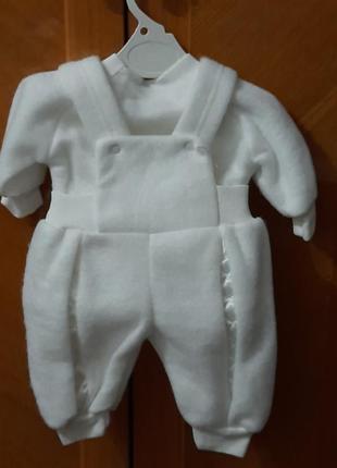 Новый тепленький  комплект для новорожденного кофточка штанишки беретик от le bebe2 фото