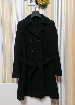 Двубортное шерстяное пальто миди2 фото