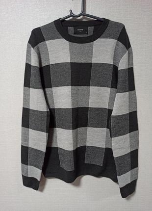 Пуловер трикотажний, однотонний, полуприлегающий силует, с-подібний комір6 фото