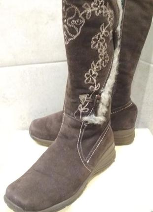 Сапоги зимние на молнии замша