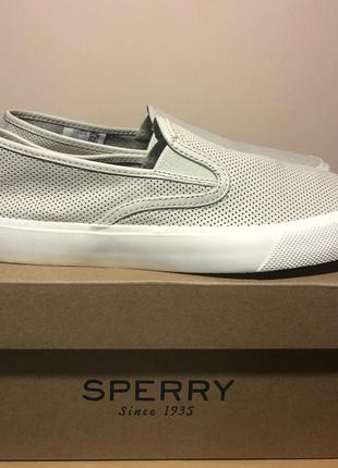 Мокасины sperry captain's so perf offwht (us 8.5)