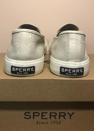 Мокасины sperry captain's so perf offwht (us 8.5)3 фото