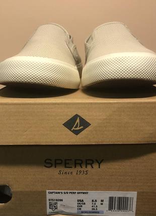 Мокасины sperry captain's so perf offwht (us 8.5)7 фото