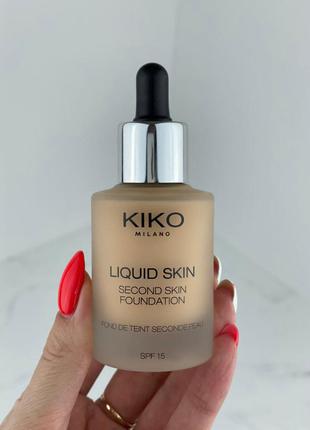 Жидкая тональная основа с эффектом второй кожи kiko liquid skin n403 фото