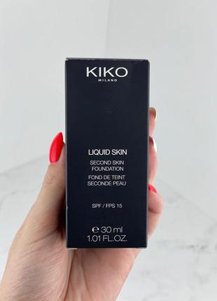 Жидкая тональная основа с эффектом второй кожи kiko liquid skin n405 фото