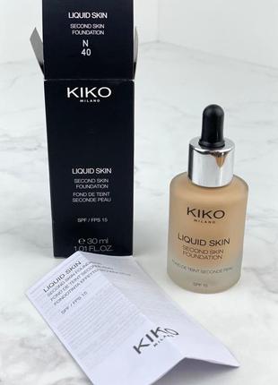 Жидкая тональная основа с эффектом второй кожи kiko liquid skin n404 фото