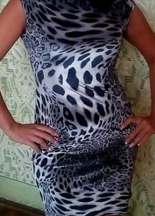 Сексуальное велюровое платье с тигровым принтом s-m, туречева 57мо