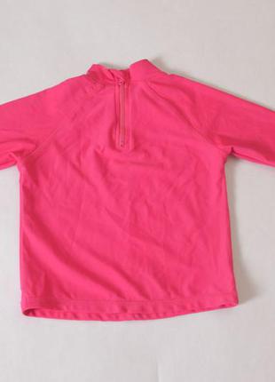 Розовая солнцезащитная футболка для купания для девочки2 фото