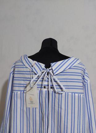 Котоновая рубашка zara на завязках оверсайз9 фото