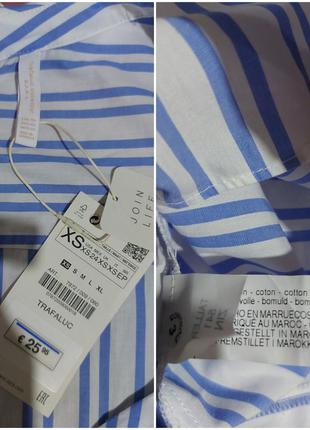 Котоновая рубашка zara на завязках оверсайз10 фото