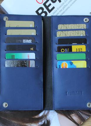 Женский удобный кошелек "blu" из натуральной кожи синий4 фото