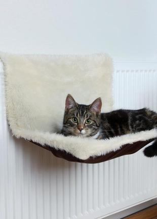 Trixie radiator bed, long-haired plush гамак для кішок на радіатор (43141)1 фото