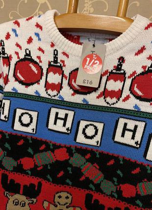 Нереально красивый и стильный брендовый новогодний свитер 19,5.