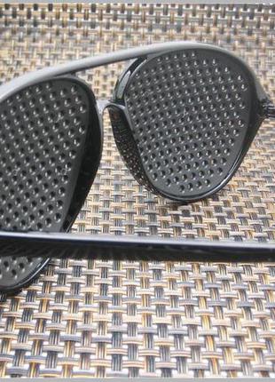 Окуляри перфораційні "aviator". перфораційні окуляри з дірочками. окуляри тренажер для покращення зору7 фото