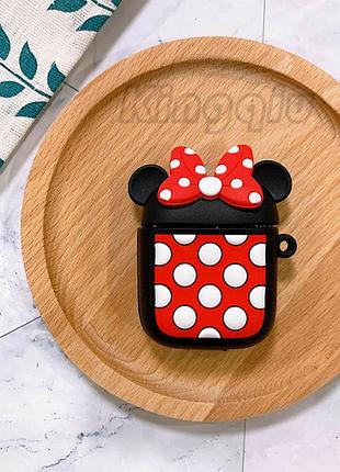 Захисний силіконовий чохол з карабіном для airpods 1/2 та tws "minnie"