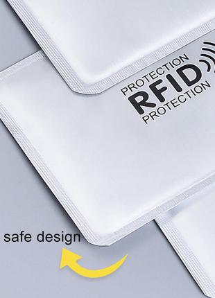 Візитниця 5 штук rfid чохол для кредитних банківських карт із захистом від сканування fr321 сріблястий6 фото