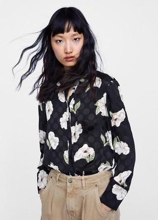 Блуза сорочка в горошок zara