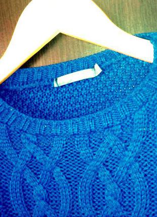 Синий вязаный свитер е-vie