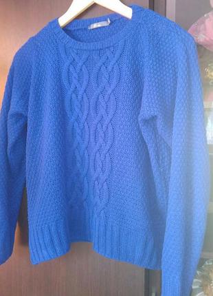 Синий вязаный свитер е-vie3 фото