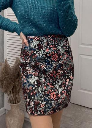Спідниця з рослинним принтом h&m, юбка с цветочным принтом