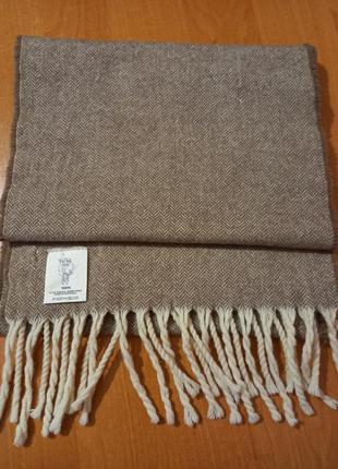 Шерстяной  мужской шарф  вurel. 100% овечья шерсть. португалия.