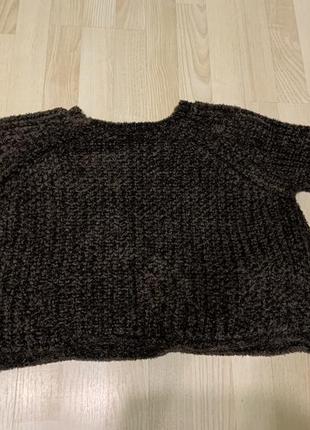 Плюшевый свитер, укороченный велюровый джемпер4 фото