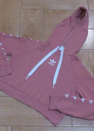 Кроп топ кофта худі толстовка адідас худі жіноча adidas originals cropped hoodie р. s🇩🇪🇵🇰