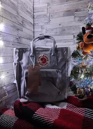 Рюкзак fjallraven kanken totepack mini, шопер, сумка канкен тотепак, шоппер,світло сірий, світло-сірий, на подарунок новий рік, подарунок новий рік
