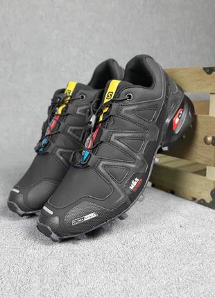 Мужские демисезонные повседневные кроссовки  черные salomon speedcross 3 🆕 саломон2 фото