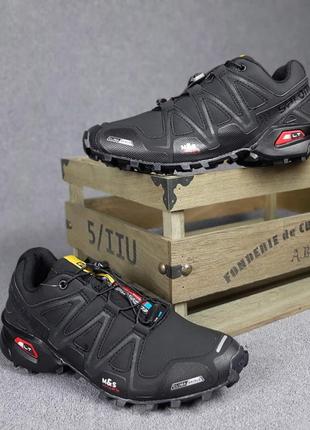 Мужские демисезонные повседневные кроссовки  черные salomon speedcross 3 🆕 саломон6 фото