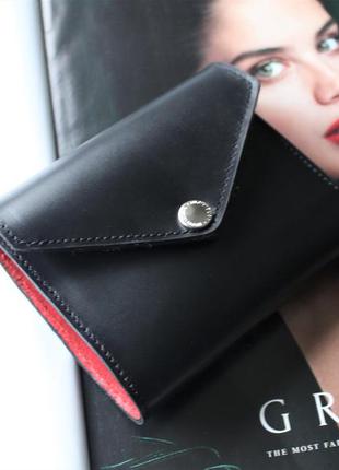 Жіночий гаманець з натуральної шкіри "ossidiana" чорний