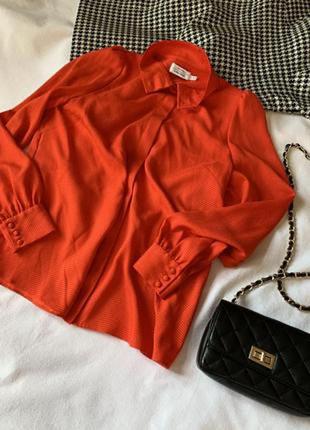 Яркая оранжевая стильная блуза2 фото