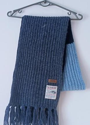 Великий теплий шалик шарф pull&amp;bear 🐻 с кисточками, с бахромой1 фото