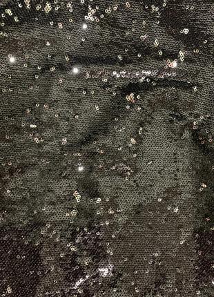 Стильная модная нарядная укороченная черная блуза топ в паетках, 34/6 (4119)5 фото